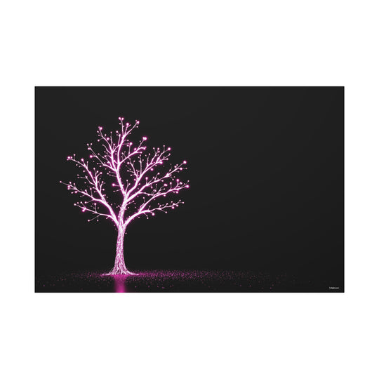 Digital Tree of Light Canvas Wall Art