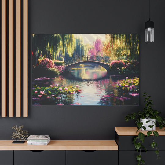 Enchanted Blossom Bridge Canvas Wall Art