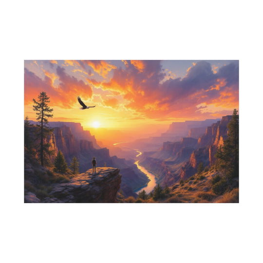 Eagle Flight at Dawn Canvas Wall Art