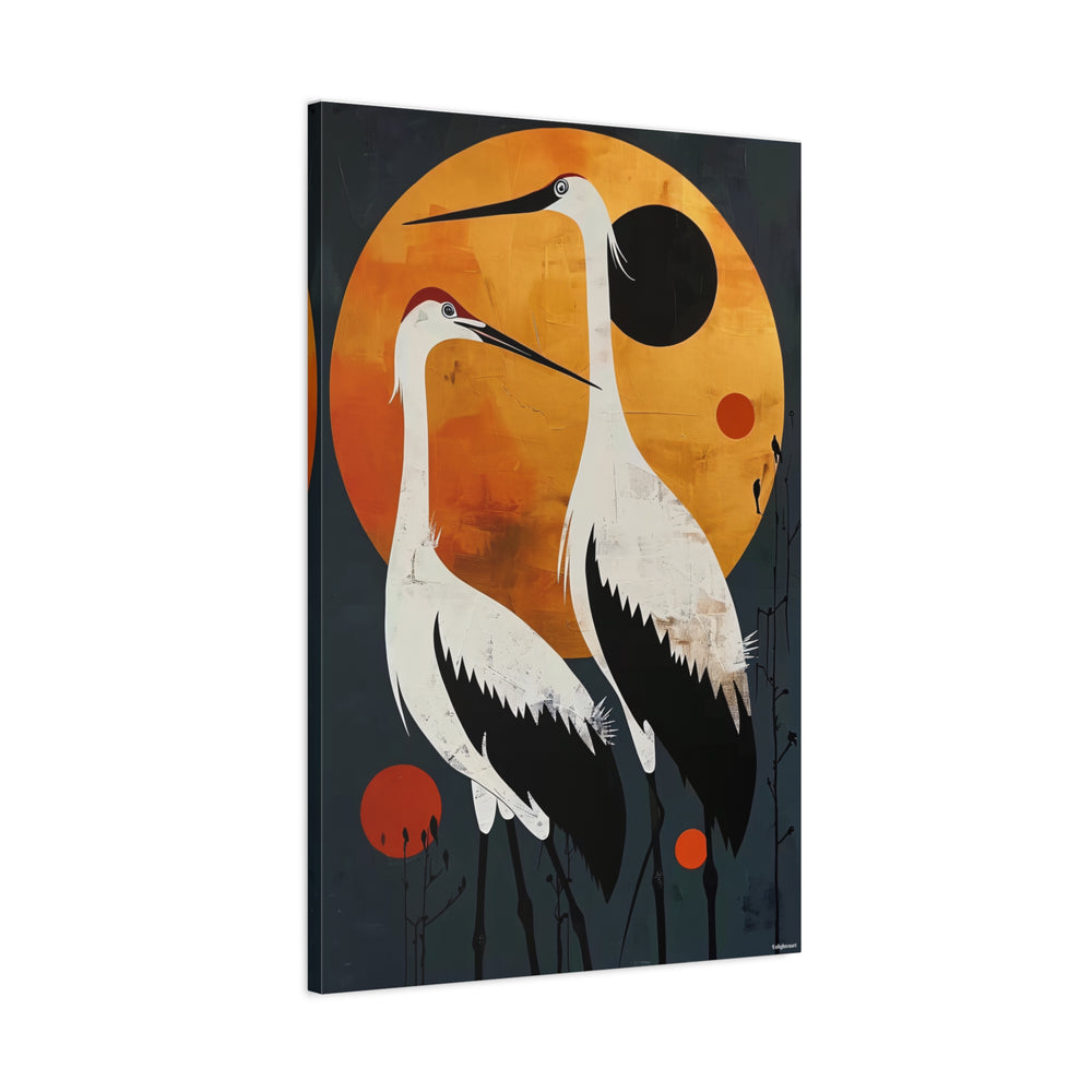 Elegant Crane Canvas Wall Art