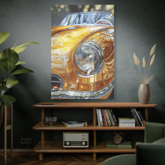 Chrome and Gold Car Canvas Art
