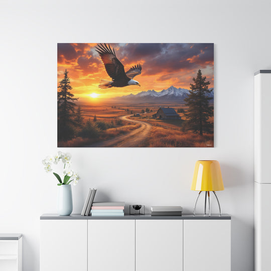 Eagle Sunset Canvas Art
