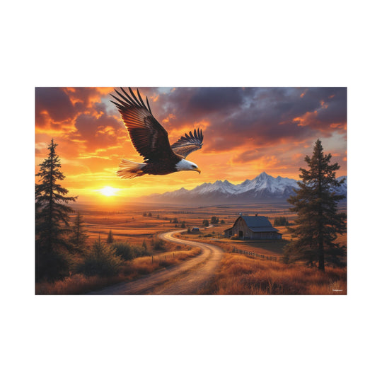 Eagle Sunset Canvas Art