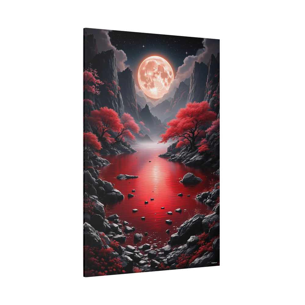 Blood Moon Lagoon Canvas Wall Art