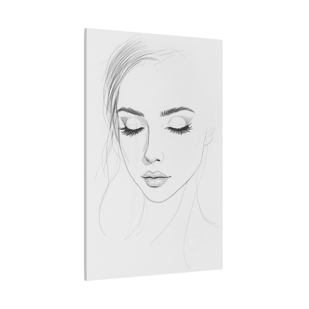 Elegant Sketched Portrait Canvas Wall Art