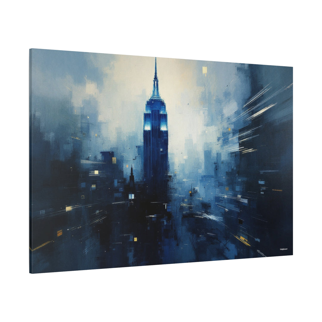 Blue Twilight City Canvas Wall Art