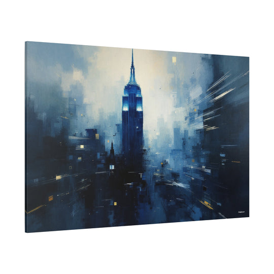 Blue Twilight City Canvas Wall Art