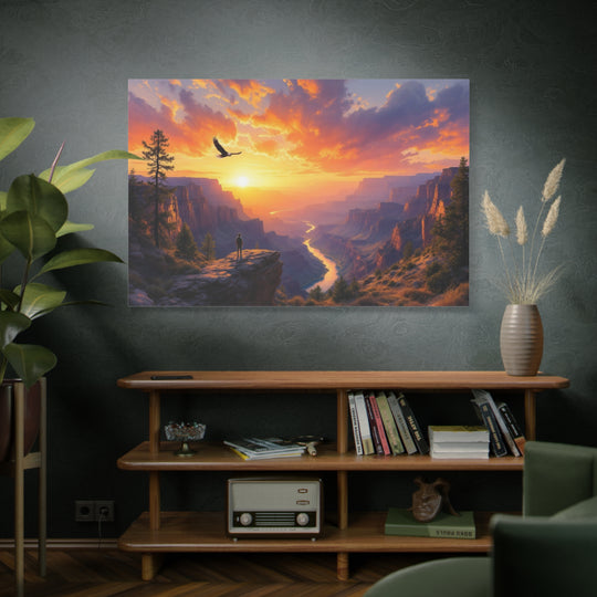 Eagle Flight at Dawn Canvas Wall Art