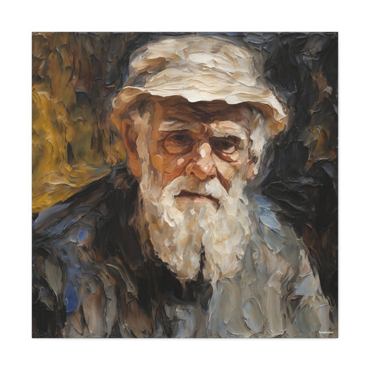 Elderly Man Portrait Canvas Wall Art