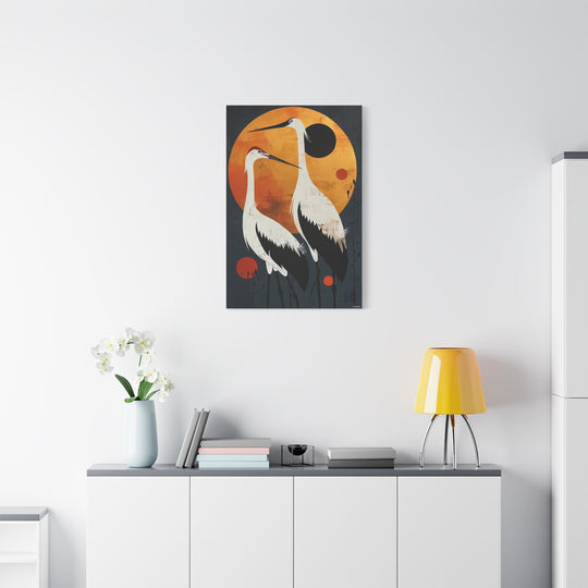 Elegant Crane Canvas Wall Art