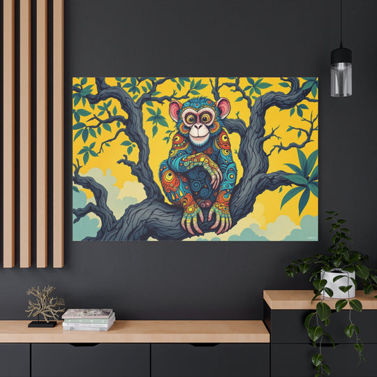 Colourful Monkey Canvas Wall Art