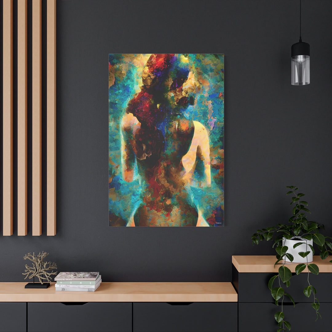 Colourful Female Silhouette Canvas Wall Art