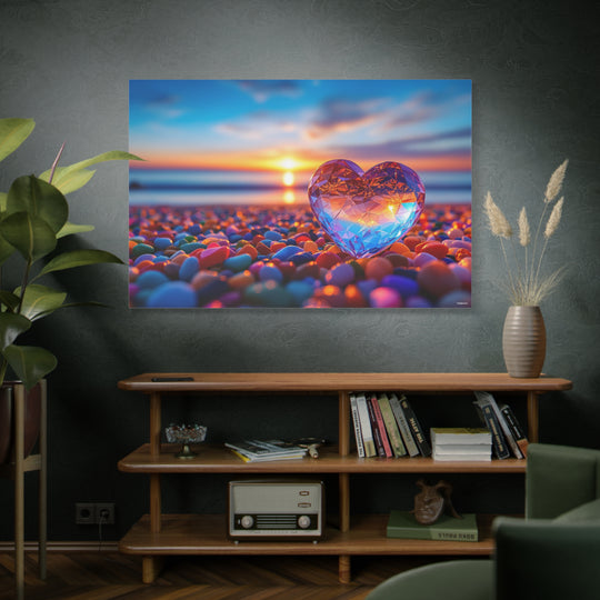 Beach Heart Canvas Wall Art