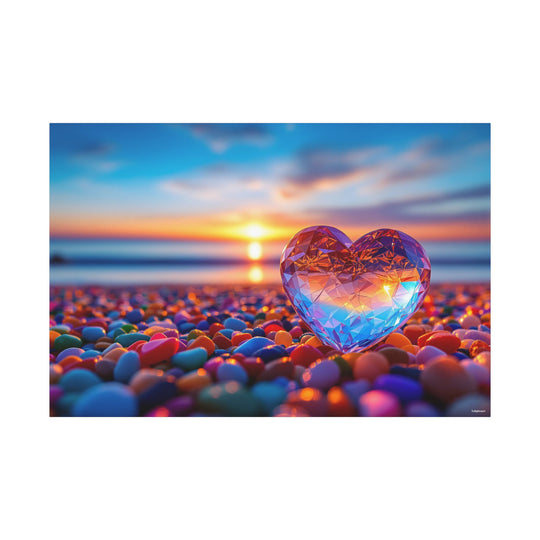 Beach Heart Canvas Wall Art