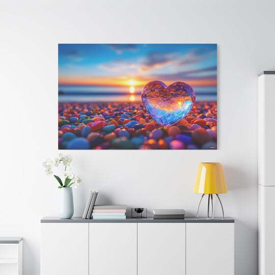 Beach Heart Canvas Wall Art