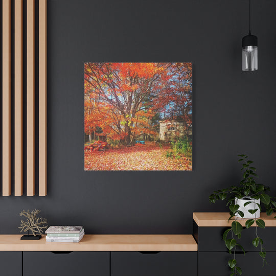 Autumn's Rustic Retreat Canvas Wall Art