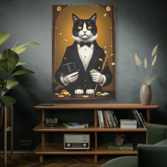 Feline Fortune Canvas Wall Art