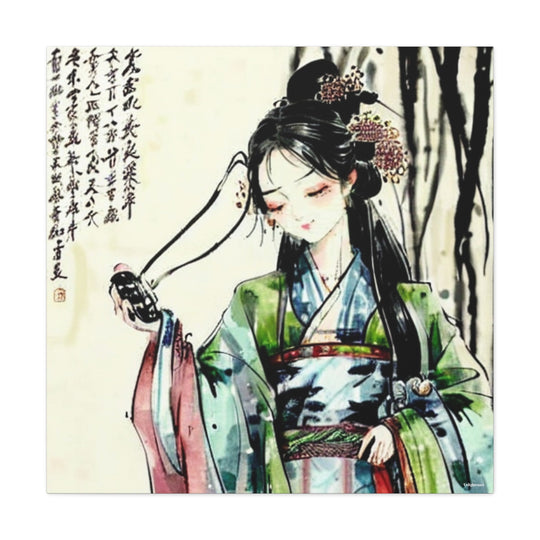 Elegant Asian Woman Canvas Wall Art