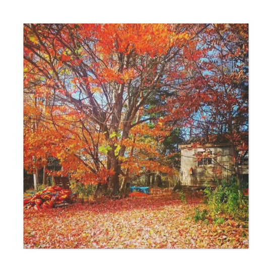 Autumn's Rustic Retreat Canvas Wall Art