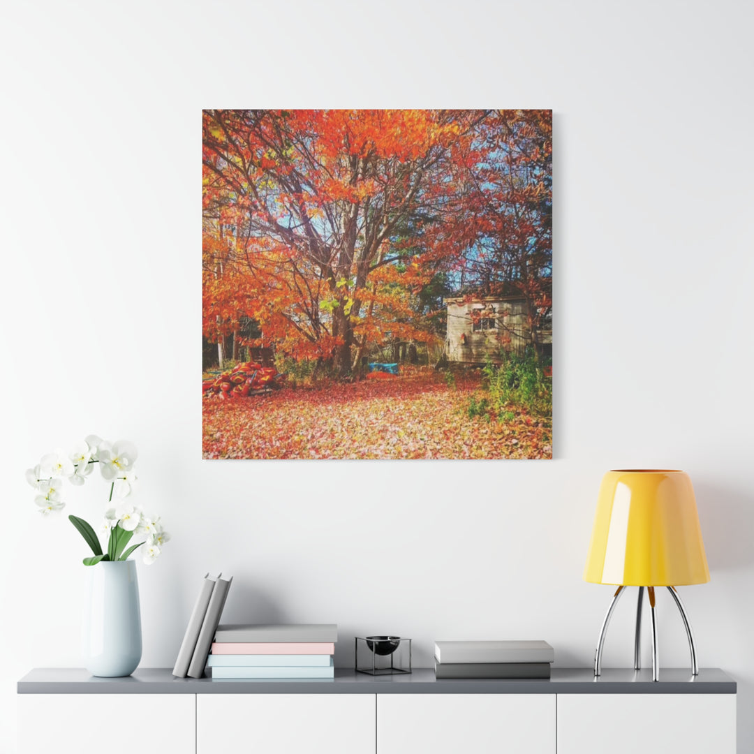 Autumn's Rustic Retreat Canvas Wall Art