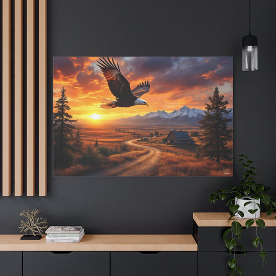 Eagle Sunset Canvas Art