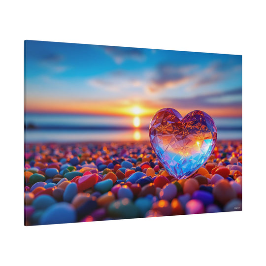 Beach Heart Canvas Wall Art