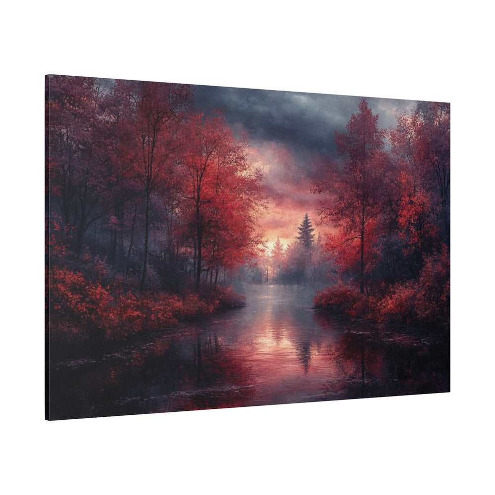 Crimson Reflections Canvas Wall Art