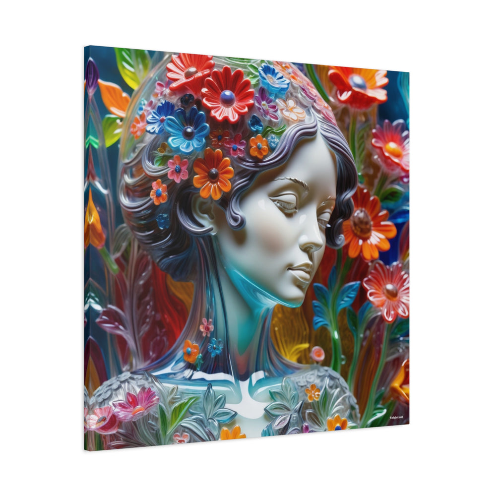 Floral Woman Canvas Wall Art