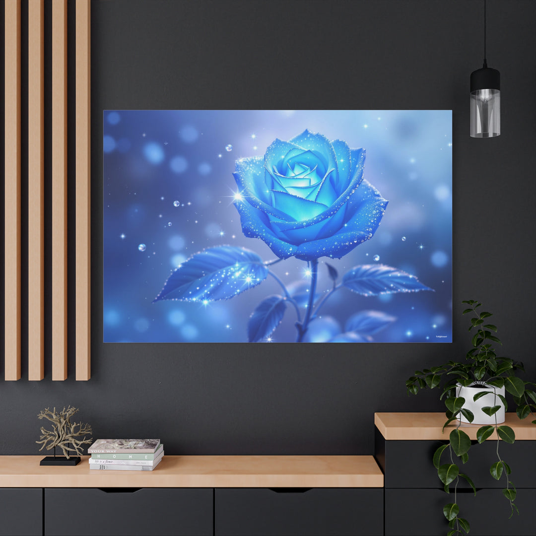 Ethereal Blue Rose Canvas Wall Art