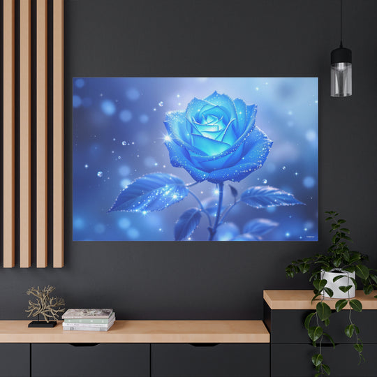 Ethereal Blue Rose Canvas Wall Art