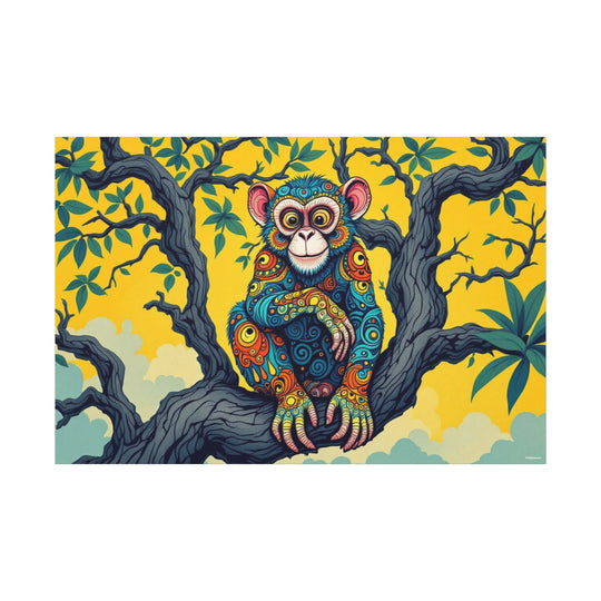 Colourful Monkey Canvas Wall Art