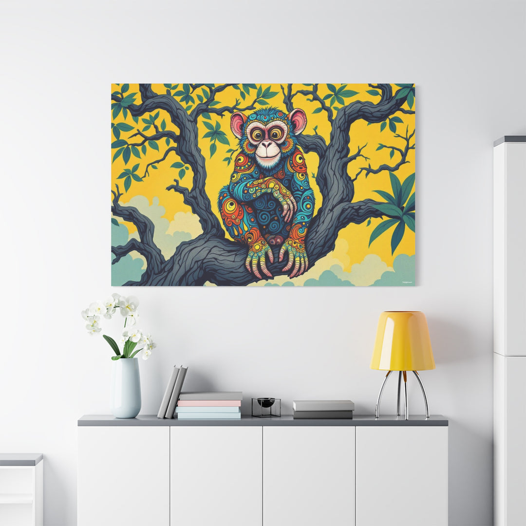 Colourful Monkey Canvas Wall Art