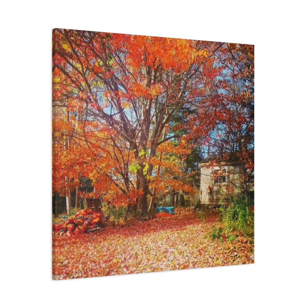 Autumn's Rustic Retreat Canvas Wall Art