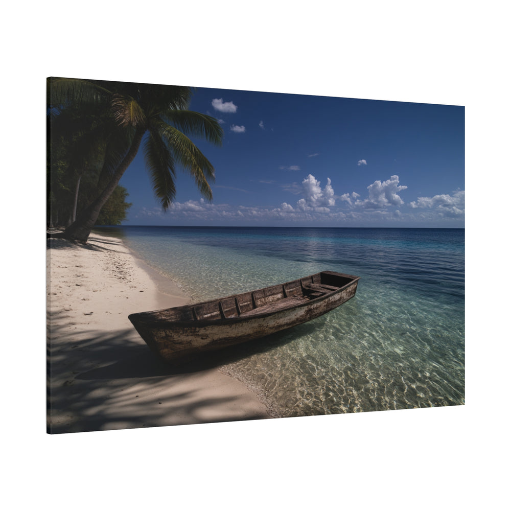 Castaway's Resting Boat Canvas Wall Art