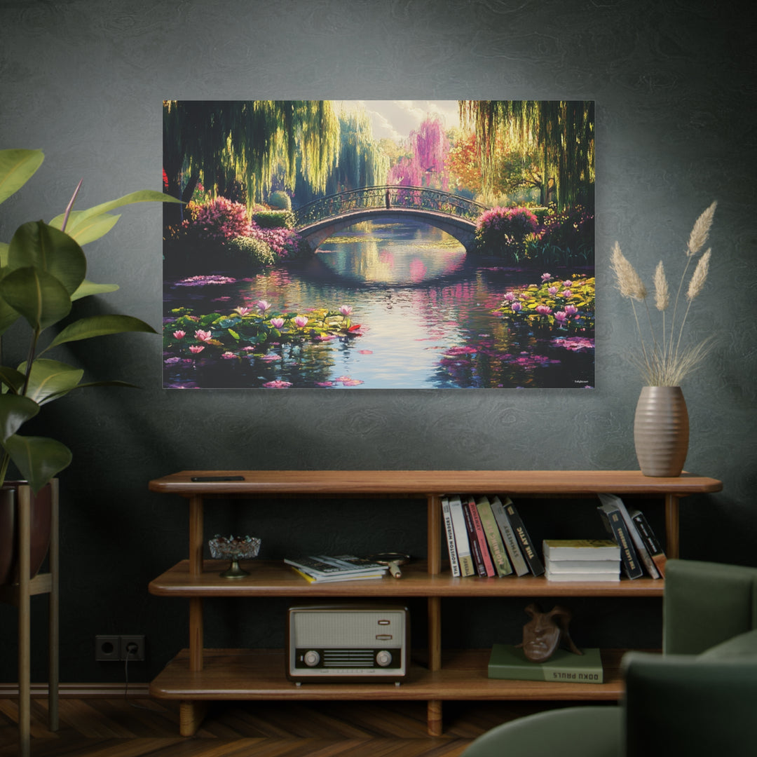 Enchanted Blossom Bridge Canvas Wall Art