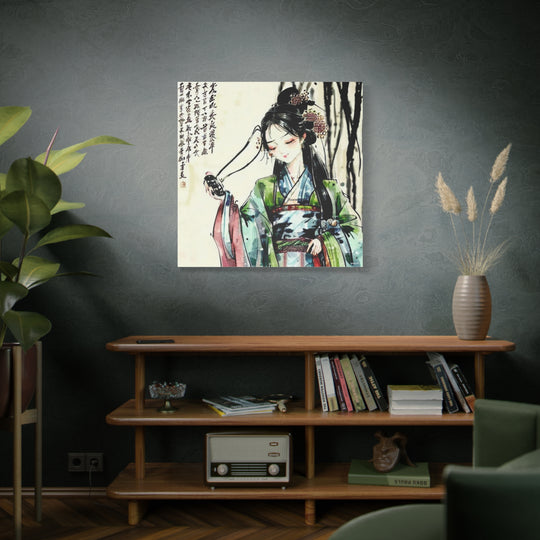 Elegant Asian Woman Canvas Wall Art