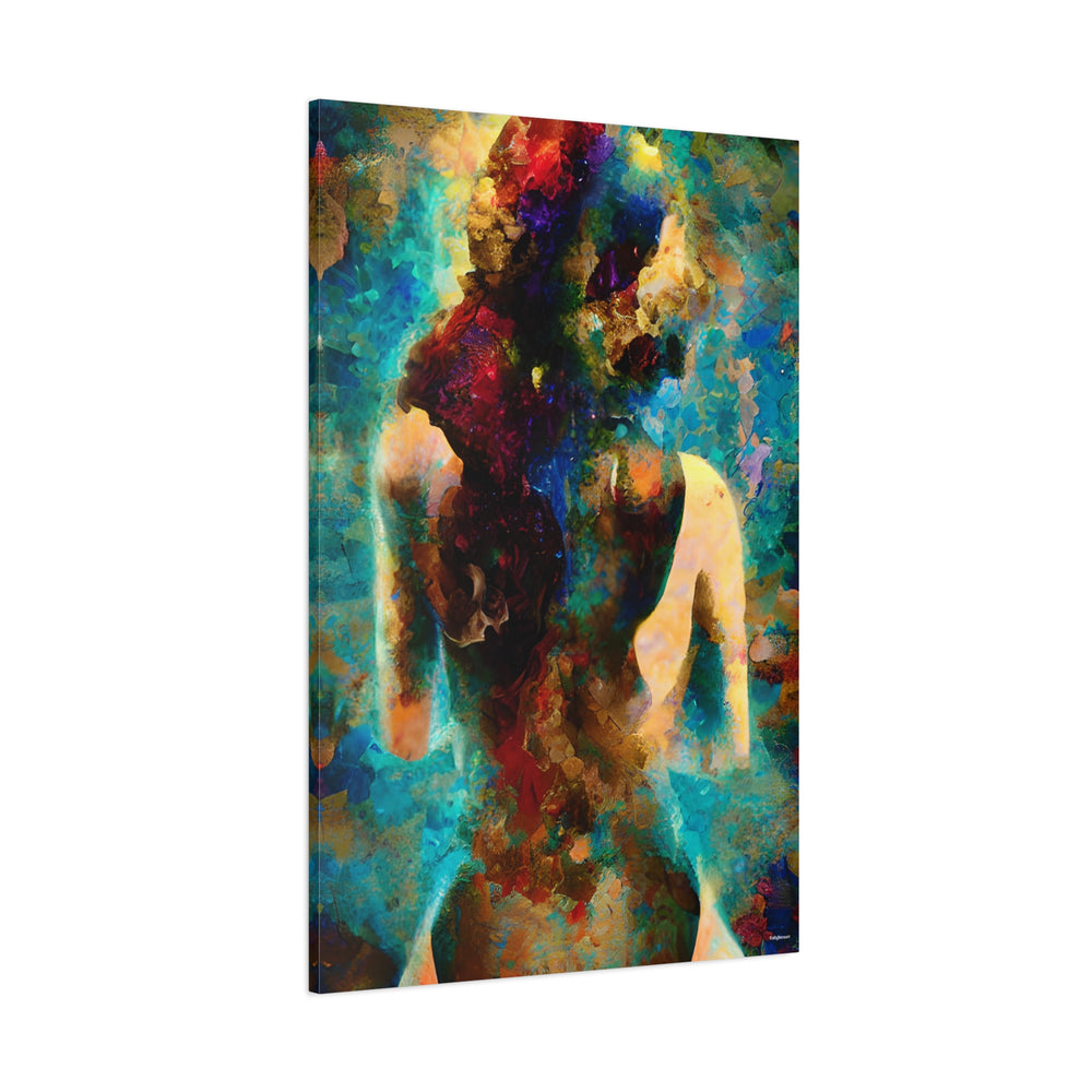 Colourful Female Silhouette Canvas Wall Art