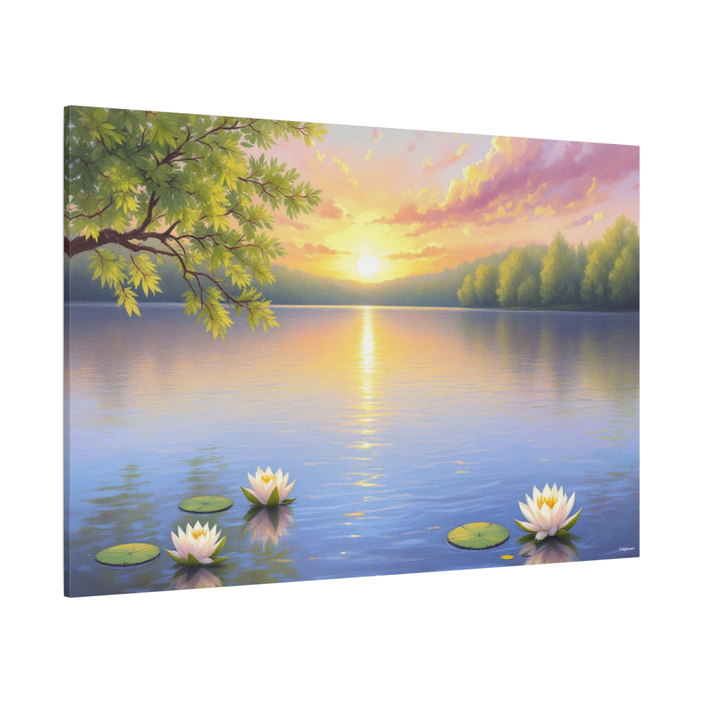 Evening Glow at the Lake Canvas Wall Art