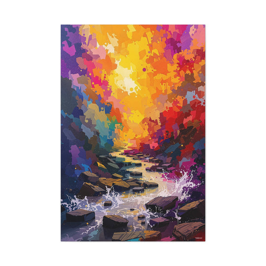 Cascade of Colors Canvas Wall Art