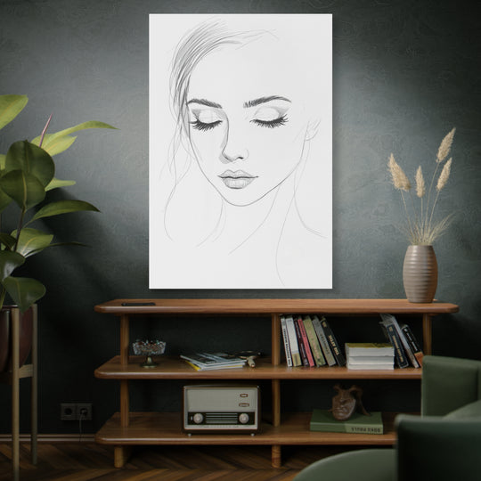 Elegant Sketched Portrait Canvas Wall Art