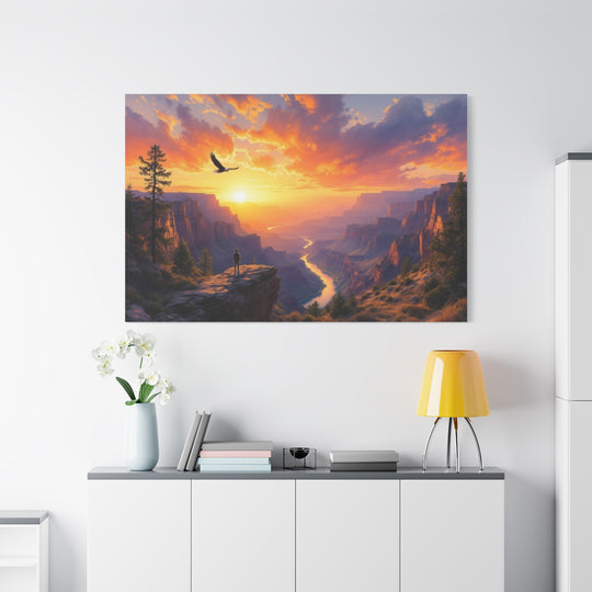 Eagle Flight at Dawn Canvas Wall Art
