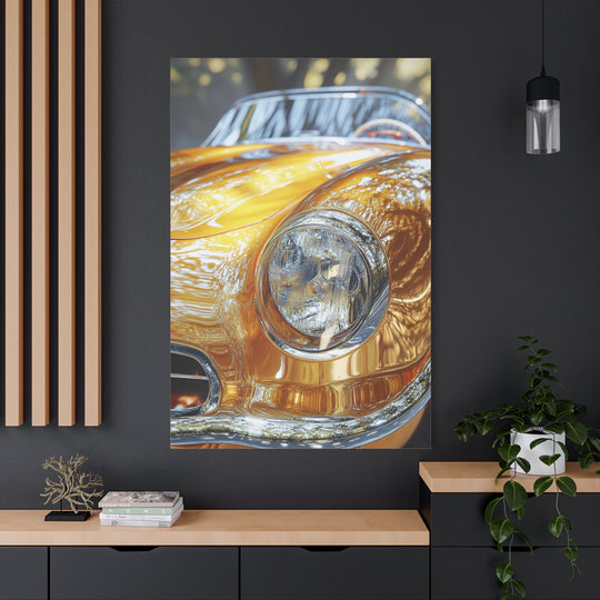 Chrome and Gold Car Canvas Art