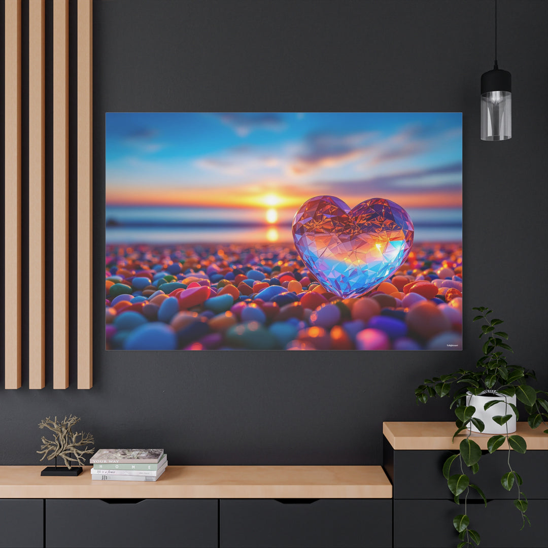 Beach Heart Canvas Wall Art