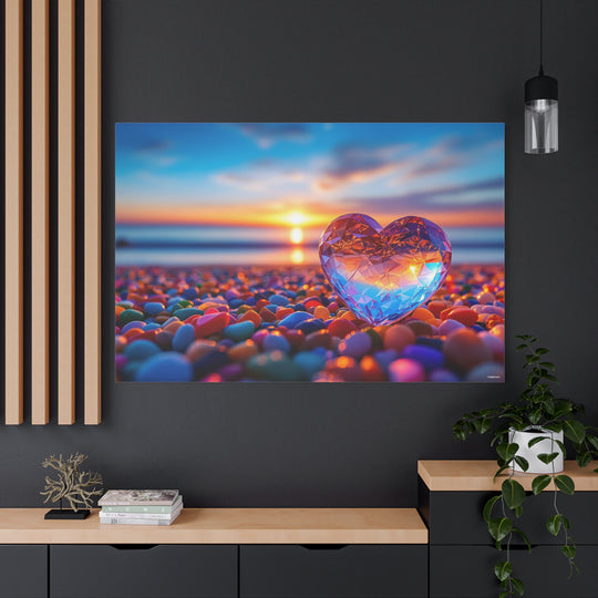 Beach Heart Canvas Wall Art