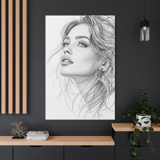 Elegant Woman Portrait Canvas Wall Art