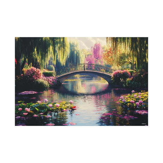 Enchanted Blossom Bridge Canvas Wall Art