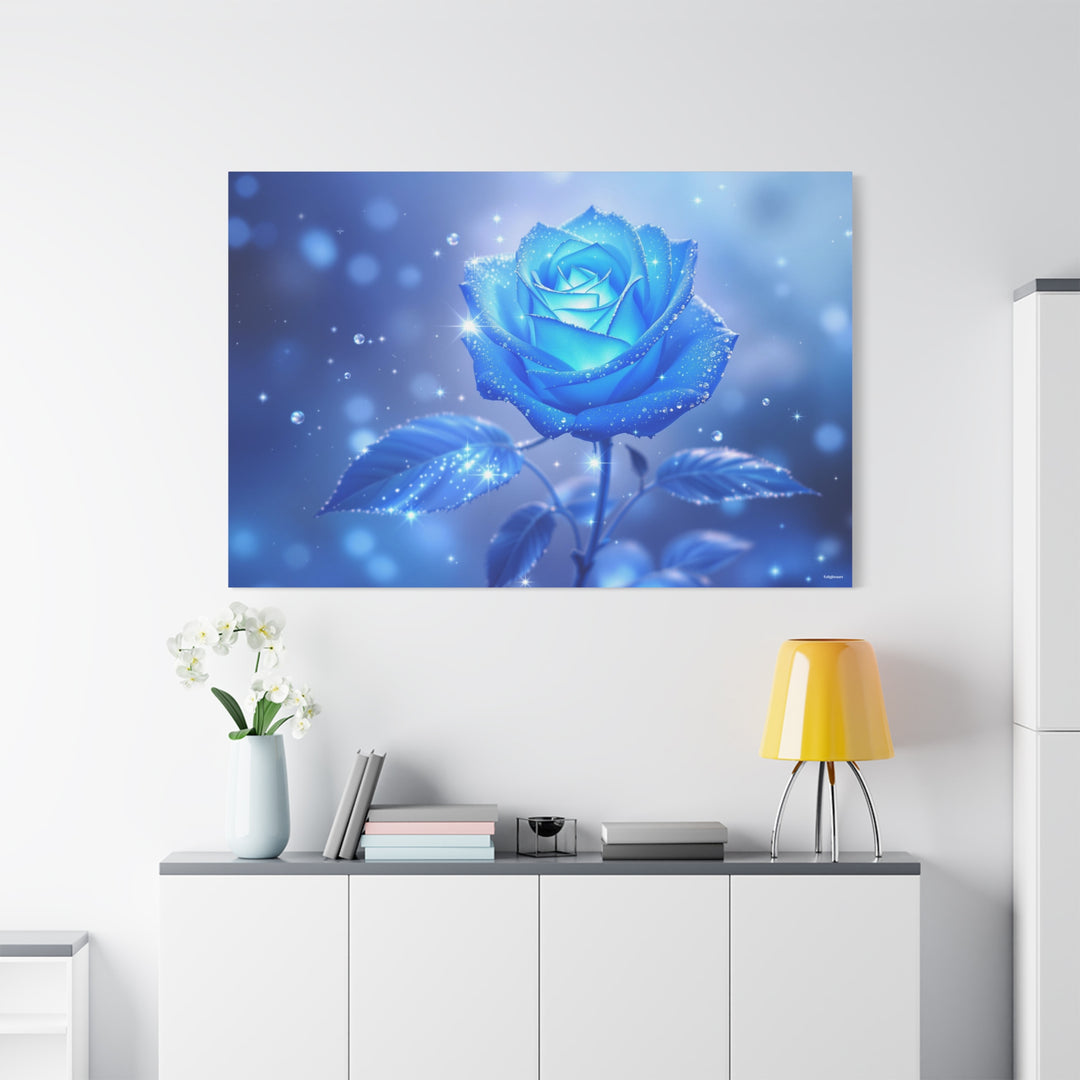 Ethereal Blue Rose Canvas Wall Art