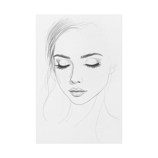 Elegant Sketched Portrait Canvas Wall Art