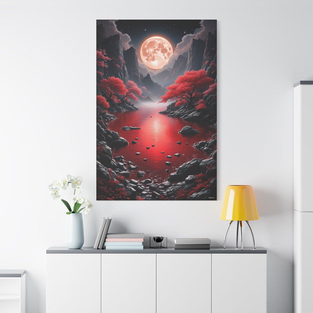 Blood Moon Lagoon Canvas Wall Art