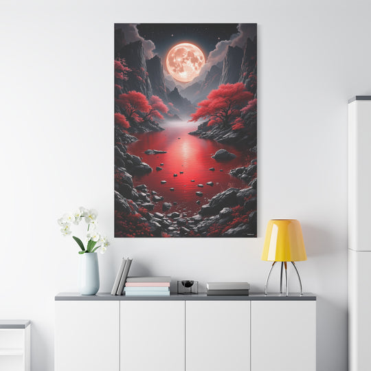 Blood Moon Lagoon Canvas Wall Art